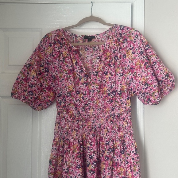 Re-Imagined by J. Crew Maxi Floral Dress Pink  Size Large Puff Sleeve - Picture 4 of 10